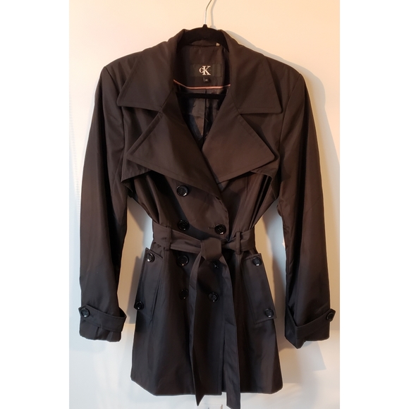 Calvin Klein Black Trench Coat - Picture 2 of 4